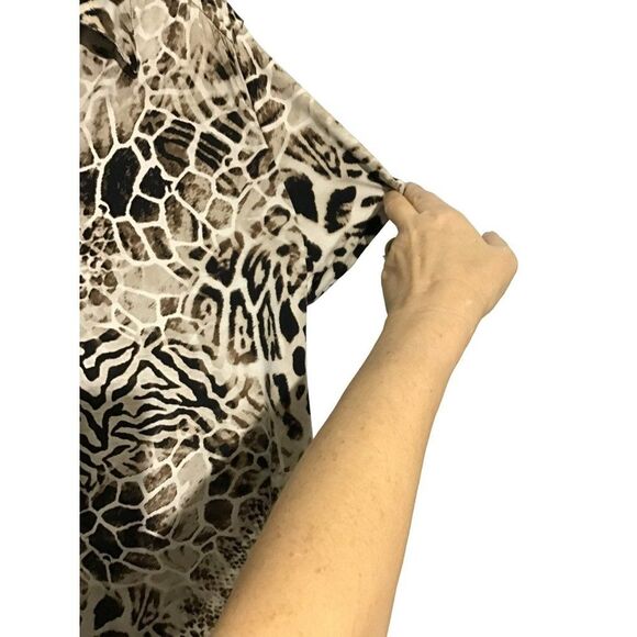 Alfani 2X Animal Print Stretch Top - Picture 4 of 9